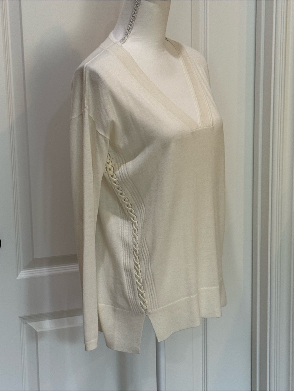 Lucky Brand High Low Braided Sweater